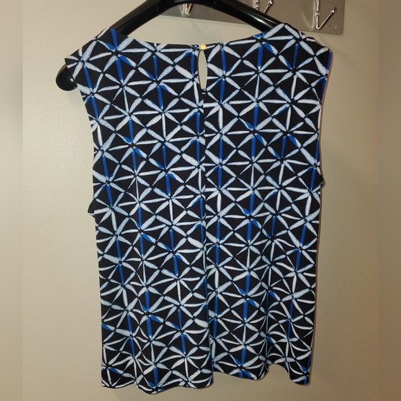 Calvin Klein Black and Blue Geometric Patterned Sleeveless Top 2X EUC - Picture 3 of 12